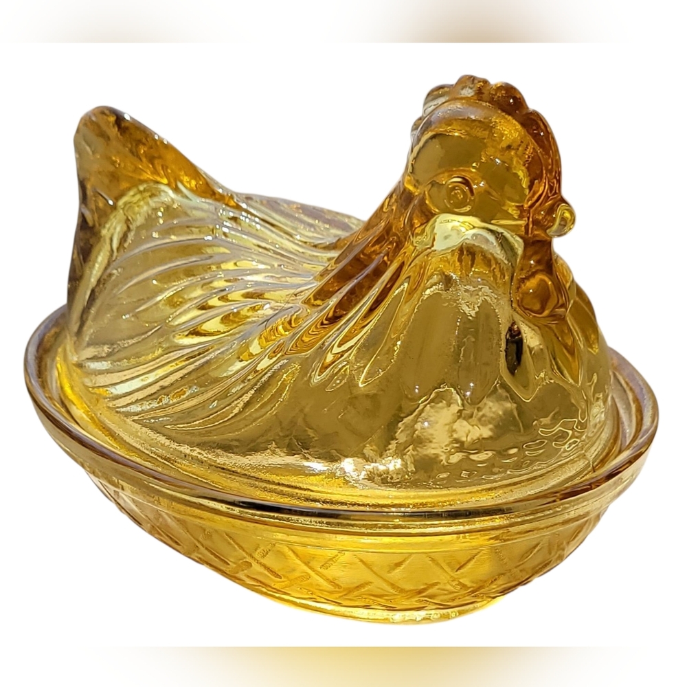 Hazel Atlas Amber Hen On Nest